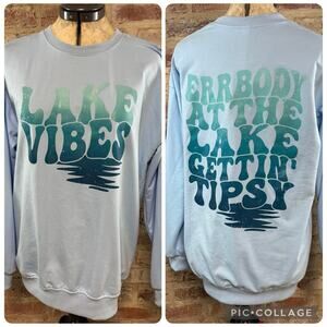 Lake Vibes Blue Sweatshirt Large